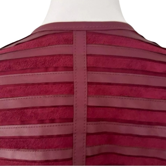 The Limited Wonen Faux Suede Pieced Open Moto Jacket Oxblood Red 2X - Picture 9 of 16